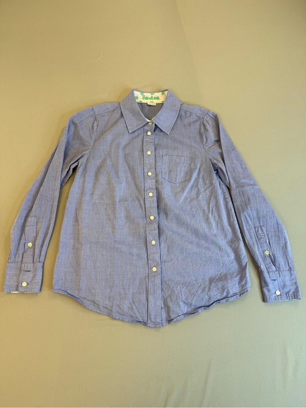 Boden Light Blue Button-Up Shirt 100% Cotton Size 4 Excellent Condition